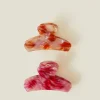 Accessorize 2-Pack Marble Resin Claw Clips