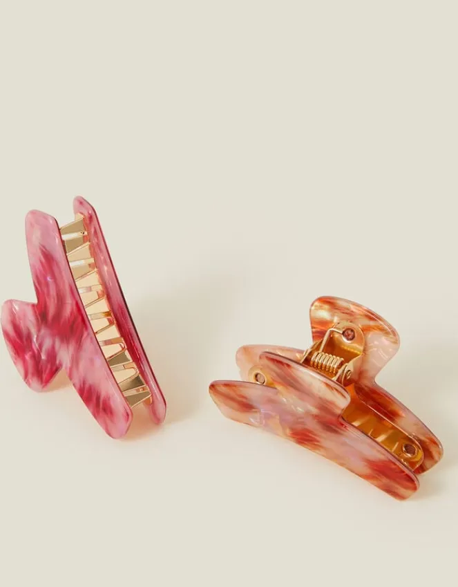 Accessorize 2-Pack Marble Resin Claw Clips