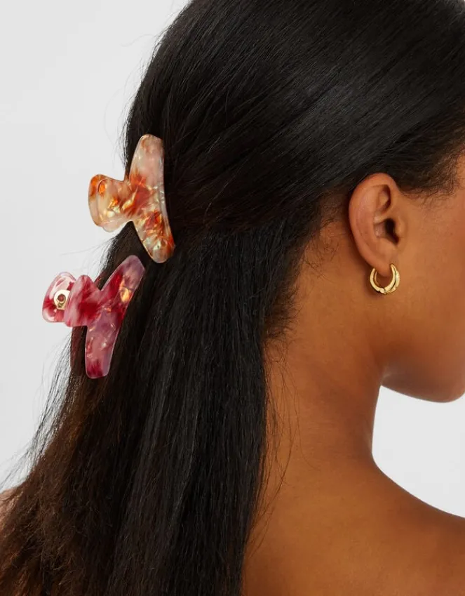 Accessorize 2-Pack Marble Resin Claw Clips