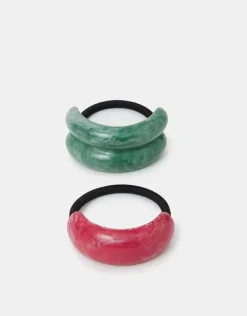 Accessorize 2-Pack Marble Resin Hair Cuffs