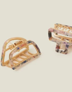 Accessorize 2-Pack Metal Resin Claw Clips