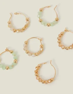 Accessorize 3-Pack Mini Beaded Hoop Earrings