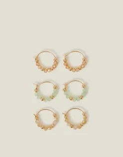 Accessorize 3-Pack Mini Beaded Hoop Earrings