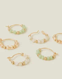 Accessorize 3-Pack Mini Facet Bead Hoop Earrings