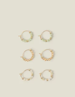 Accessorize 3-Pack Mini Facet Bead Hoop Earrings