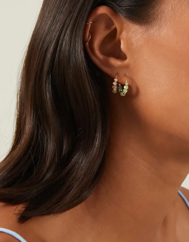 Accessorize 3-Pack Mini Facet Bead Hoop Earrings