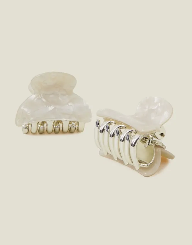 Accessorize 2-Pack Mini Pearly Resin Claw Clips