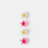 Accessorize 4-Pack Mini Tropical Flower Claw Clips