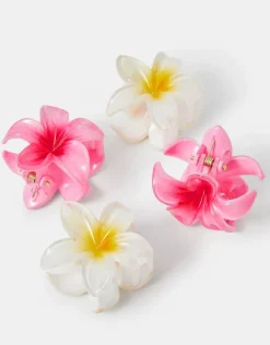 Accessorize 4-Pack Mini Tropical Flower Claw Clips