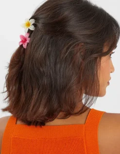 Accessorize 4-Pack Mini Tropical Flower Claw Clips