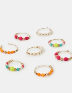 Accessorize 4-Pack Mix Bead Hoop Earrings