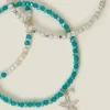Accessorize 3-Pack Mix Bead Stretch Anklets