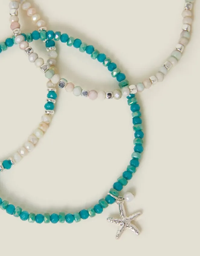 Accessorize 3-Pack Mix Bead Stretch Anklets