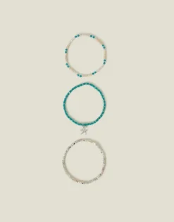 Accessorize 3-Pack Mix Bead Stretch Anklets