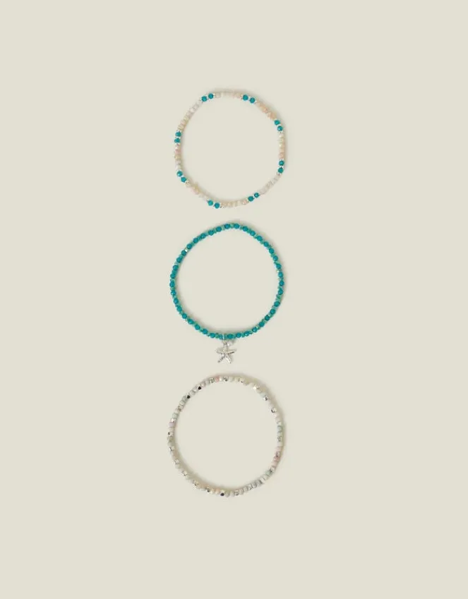 Accessorize 3-Pack Mix Bead Stretch Anklets