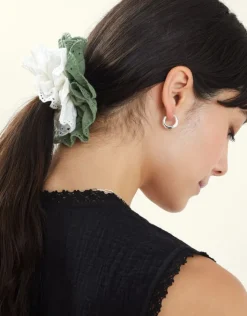 Accessorize 2-Pack Mix Broderie Hair Scrunchies