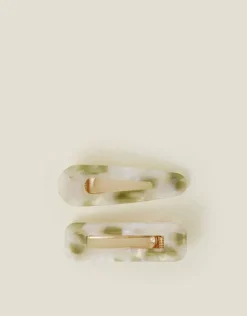 Accessorize 2-Pack Mix Marble Resin Salon Hair Clips