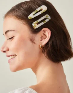 Accessorize 2-Pack Mix Marble Resin Salon Hair Clips