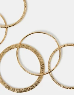 Accessorize 6-Pack Mixed Metal Bangles Gold