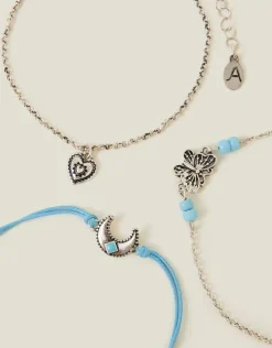 Accessorize 3-Pack Moon Charm Anklets