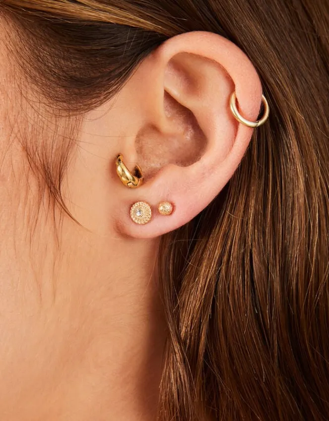 Accessorize 3-Pack Moon Gem Stud Earrings