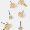 Accessorize 3-Pack Palm Stud Earrings