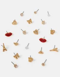 Accessorize 10-Pack Paris Stud Earrings