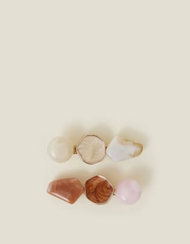 Accessorize 2-Pack Resin Stone Hair Clips