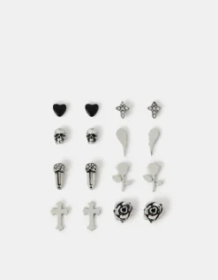 Accessorize 8-Pack Rock Star Stud Earrings