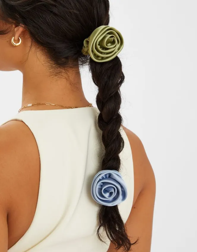 Accessorize 2-Pack Satin Corsage Hair Scrunchies