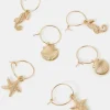 Accessorize 3-Pack Sea Charm Hoop Earrings