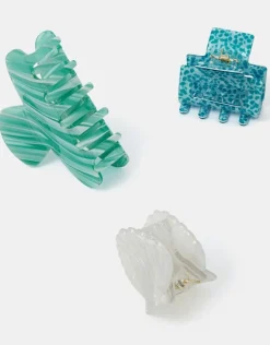 Accessorize 3-Pack Shell Claw Clips