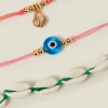 Accessorize 3-Pack Shell Cord Anklets