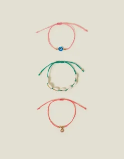 Accessorize 3-Pack Shell Cord Anklets