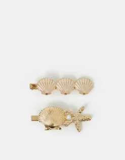 Accessorize 2-Pack Shell Hair Clips