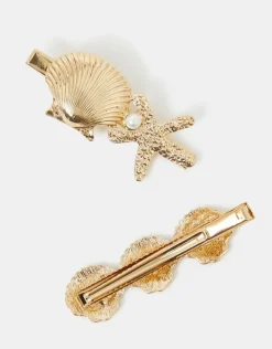Accessorize 2-Pack Shell Hair Clips