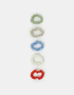 Accessorize 5-Pack Skinny Textured Hair Scrunchies