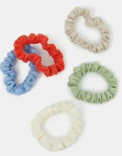 Accessorize 5-Pack Skinny Textured Hair Scrunchies