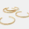 Accessorize 4-Pack Slim Hammered Cuff Bracelets