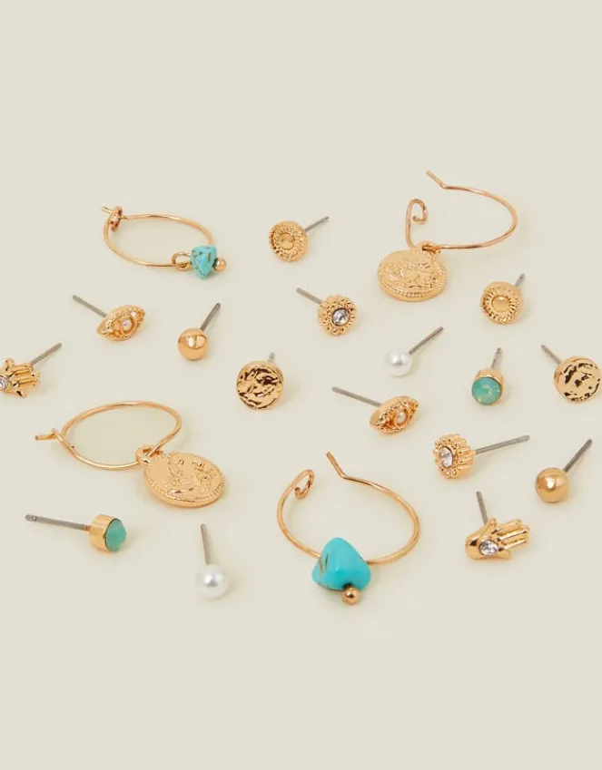 Accessorize 10-Pack Sparkle Stud and Hoop Earrings