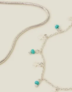 Accessorize 2-Pack Star Beaded Anklets
