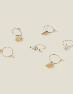 Accessorize 3-Pack Starburst Hoop Earrings