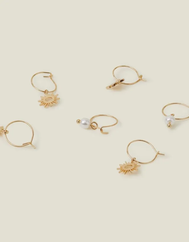 Accessorize 3-Pack Starburst Hoop Earrings