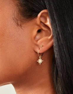 Accessorize 3-Pack Starburst Hoop Earrings