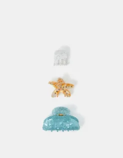 Accessorize 3-Pack Starfish Claw Clips