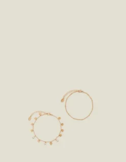 Accessorize 2-Pack Station Charm Anklets