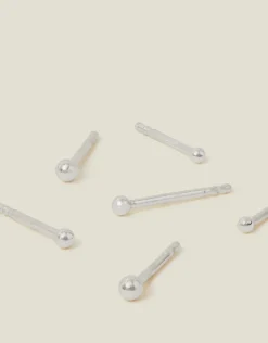Accessorize 3-Pack Sterling Silver Ball Stud Earrings