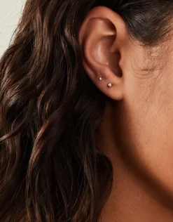 Accessorize 3-Pack Sterling Silver Ball Stud Earrings