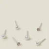 Accessorize 3-Pack Sterling Silver-Plated Pearl Mix Stud Earrings