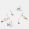 Accessorize 3-Pack Sterling Silver-Plated Stud & Pearl Drop Earrings